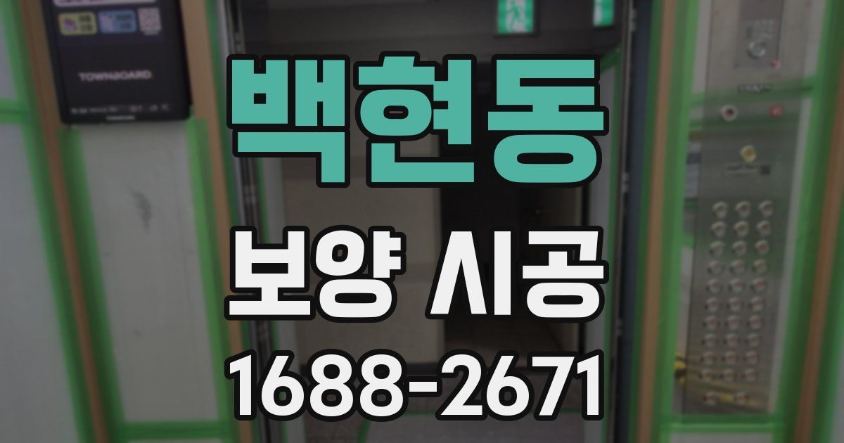 백현동 보양 시공