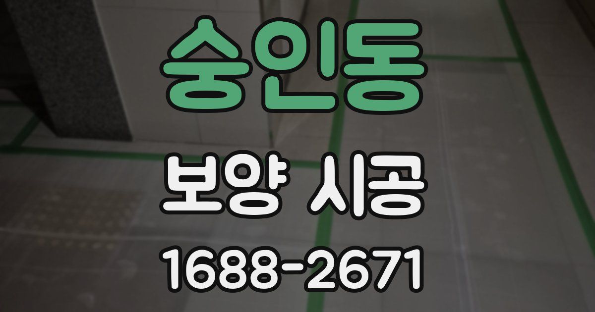 숭인동 보양 시공