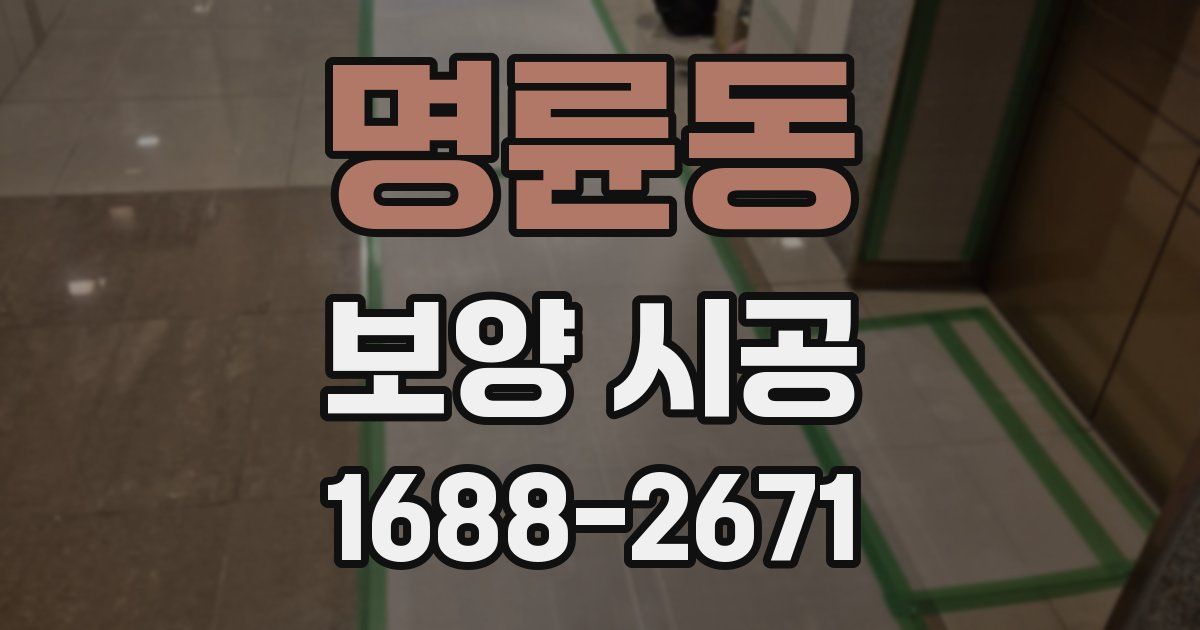명륜동 보양 시공