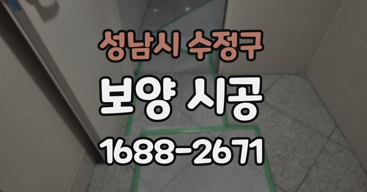 성남시 수정구 보양 시공