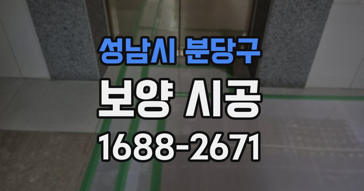 성남시 분당구 보양 시공