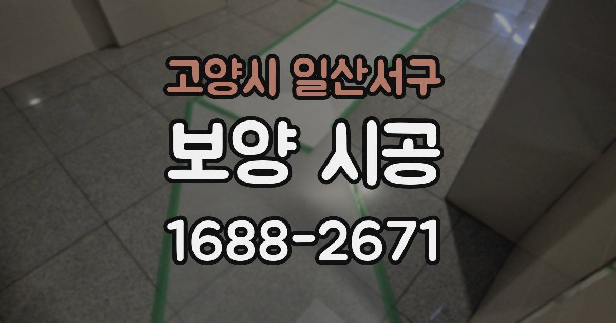 고양시 일산서구 보양 시공