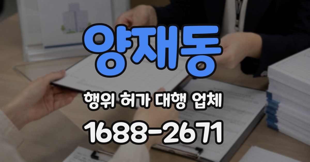 양재동 행위 허가 대행 업체