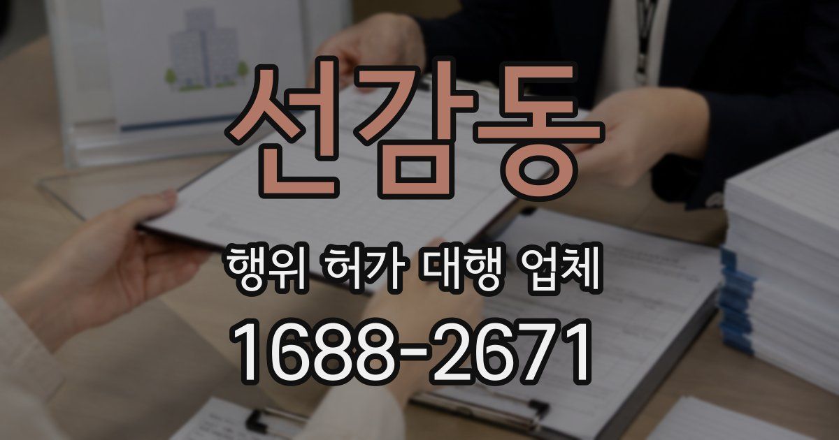 선감동 행위 허가 대행 업체