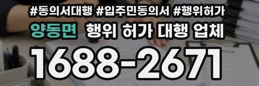 양동면 행위 허가 대행 업체