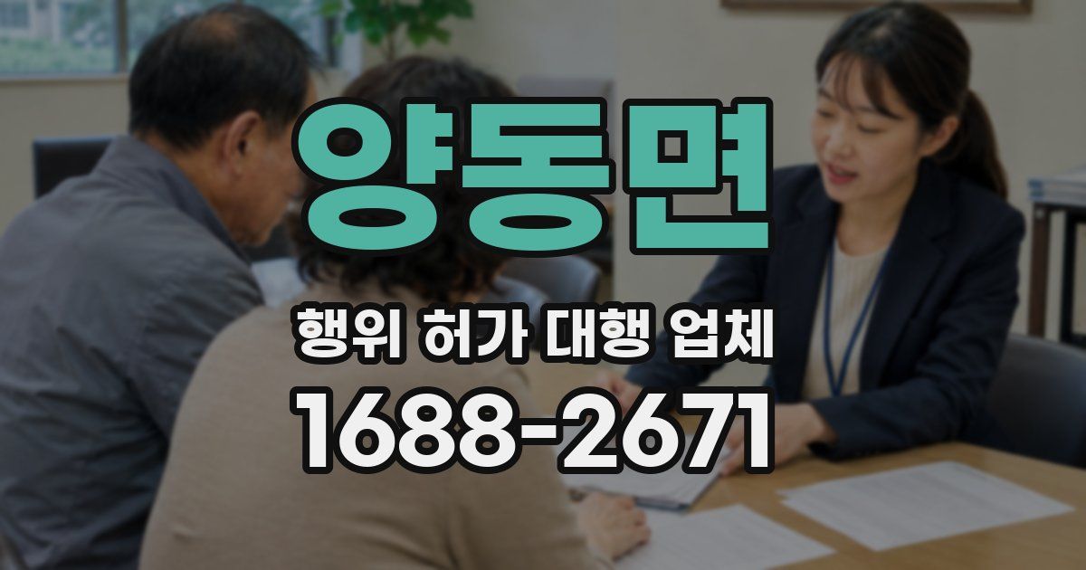 양동면 행위 허가 대행 업체