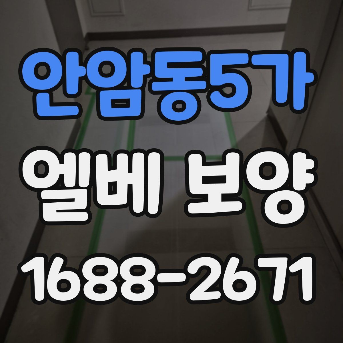 안암동5가 엘베 보양 출입문 테두리 보호가 중요한 공사 현장