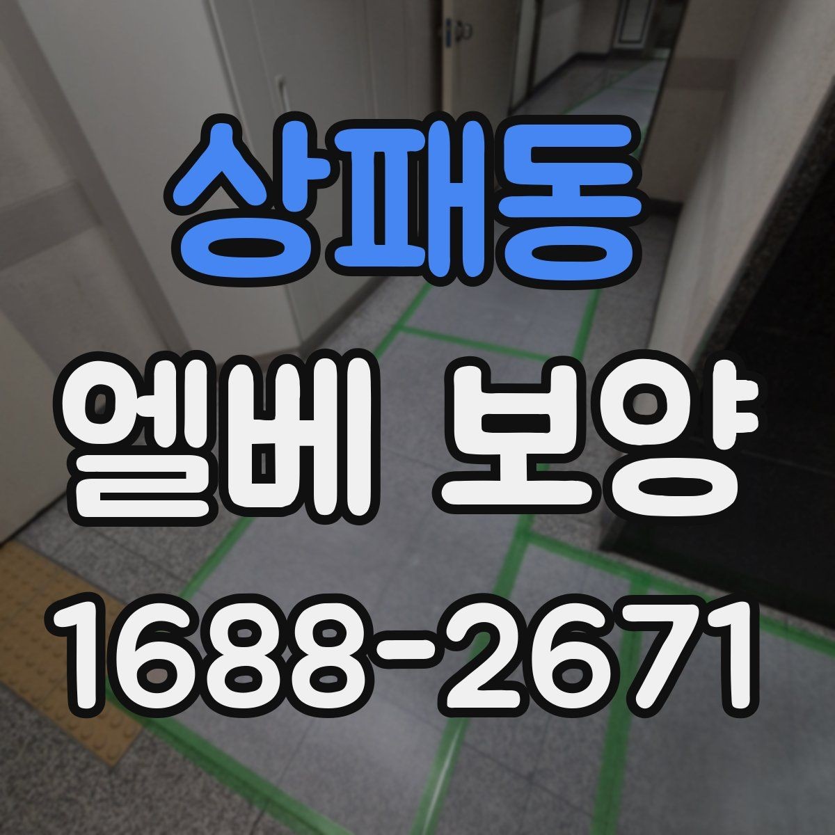 상패동 엘베 보양 작업 전후 사진 기록을 남겨야 하는 순간