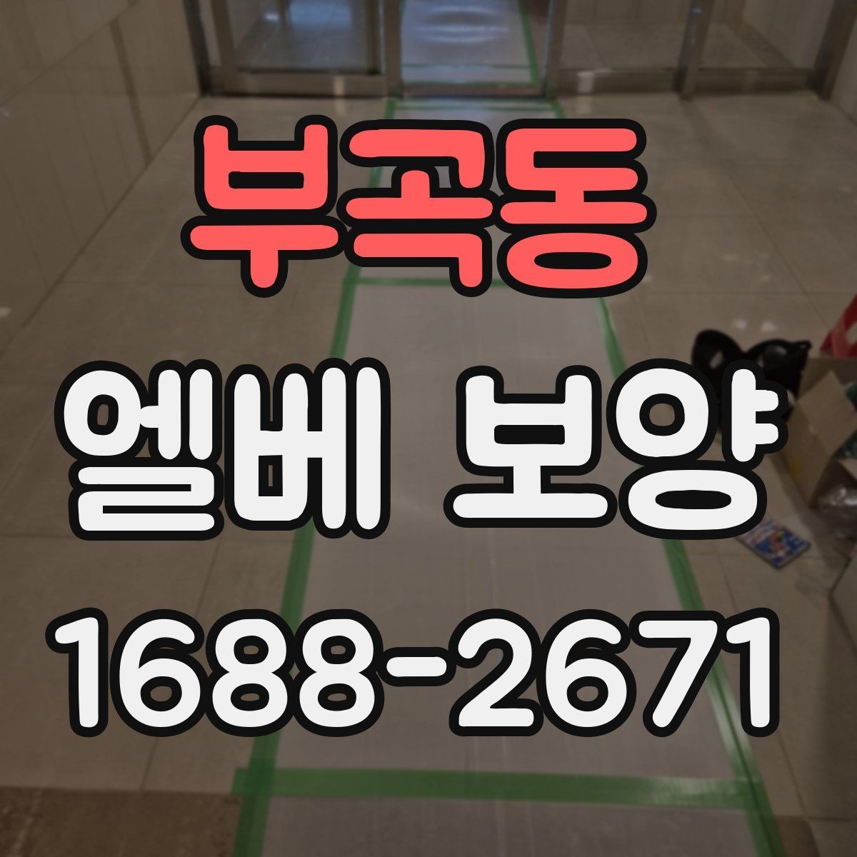 부곡동 엘베 보양 출입문 테두리 보호가 중요한 현장