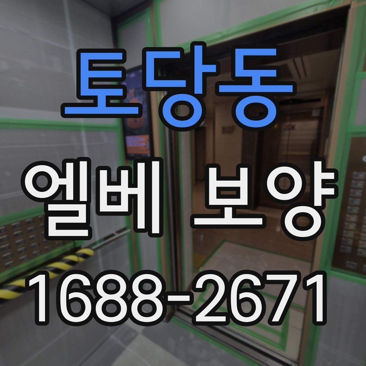 토당동 엘베 보양 작업 전후 사진을 남겨야 하는 순간