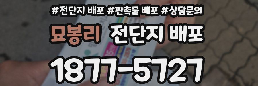 묘봉리 전단지 배포