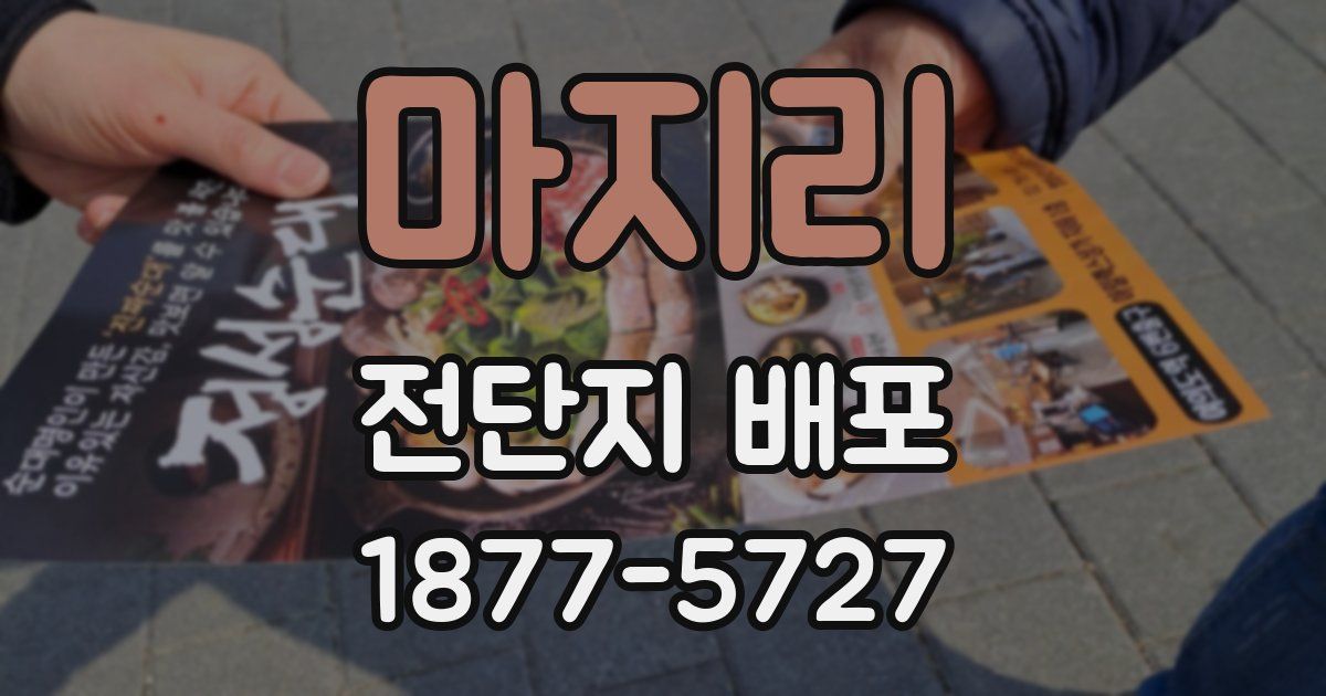 마지리 전단지 배포