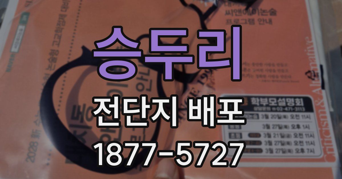 승두리 전단지 배포