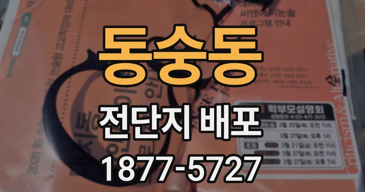 동숭동 전단지 배포