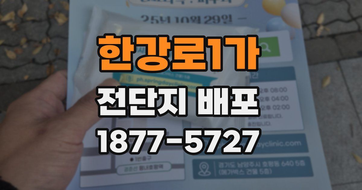 한강로1가 전단지 배포