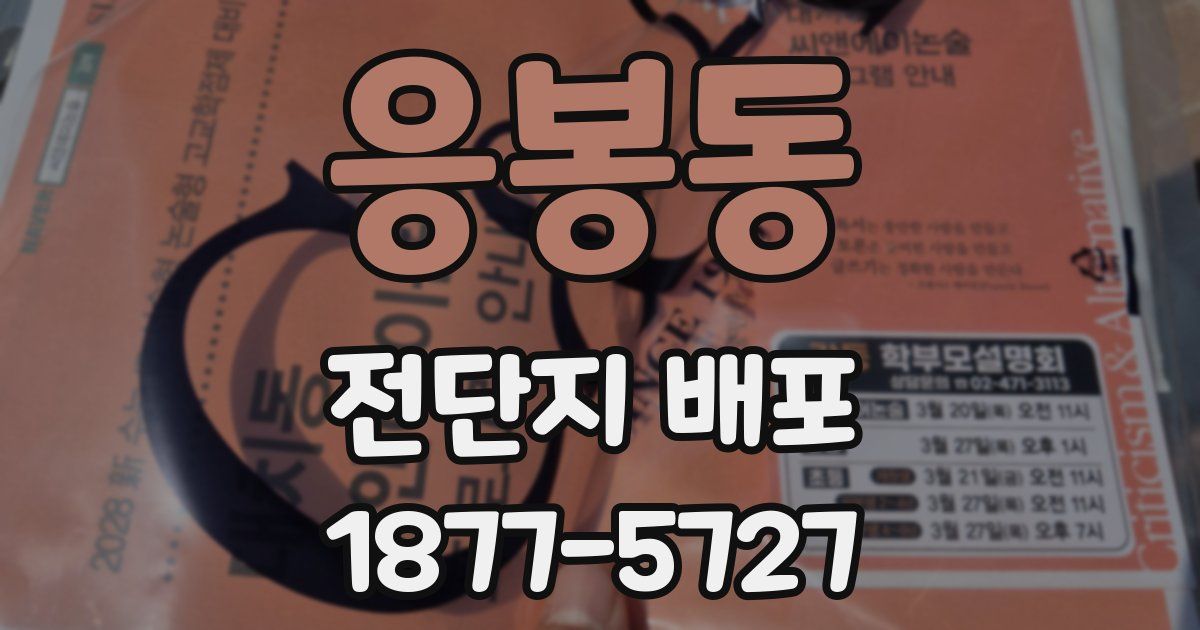 응봉동 전단지 배포