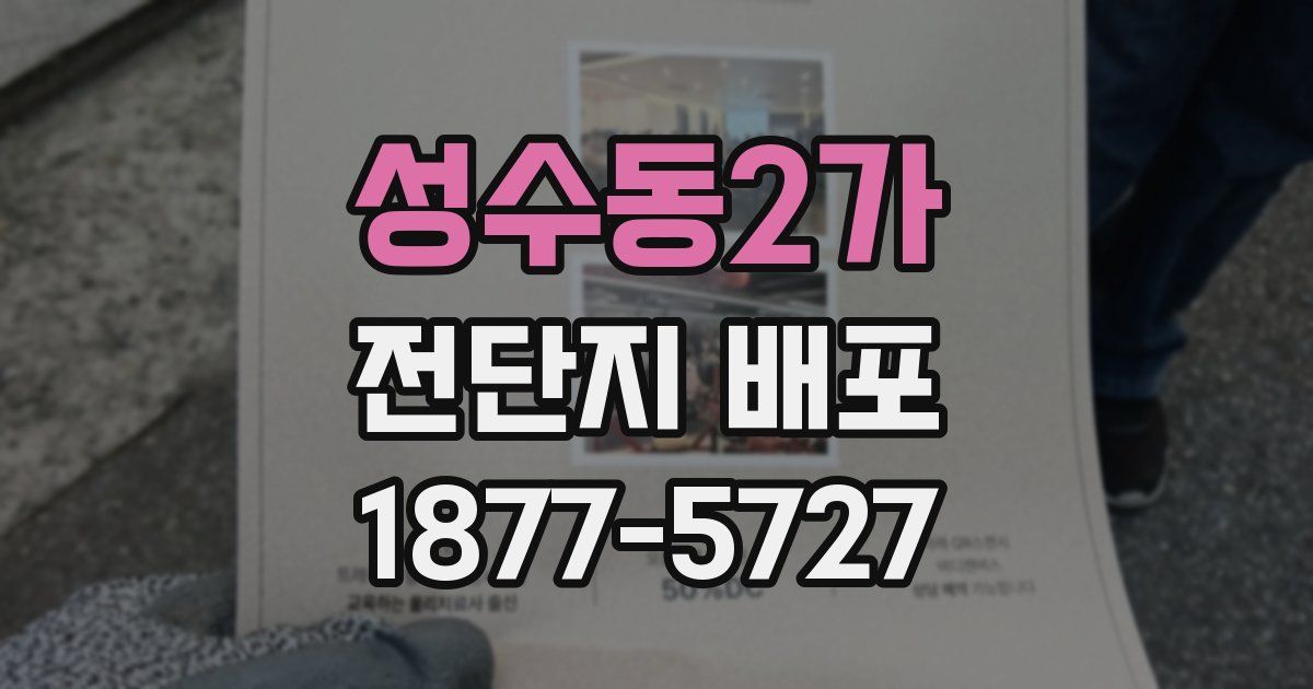성수동2가 전단지 배포