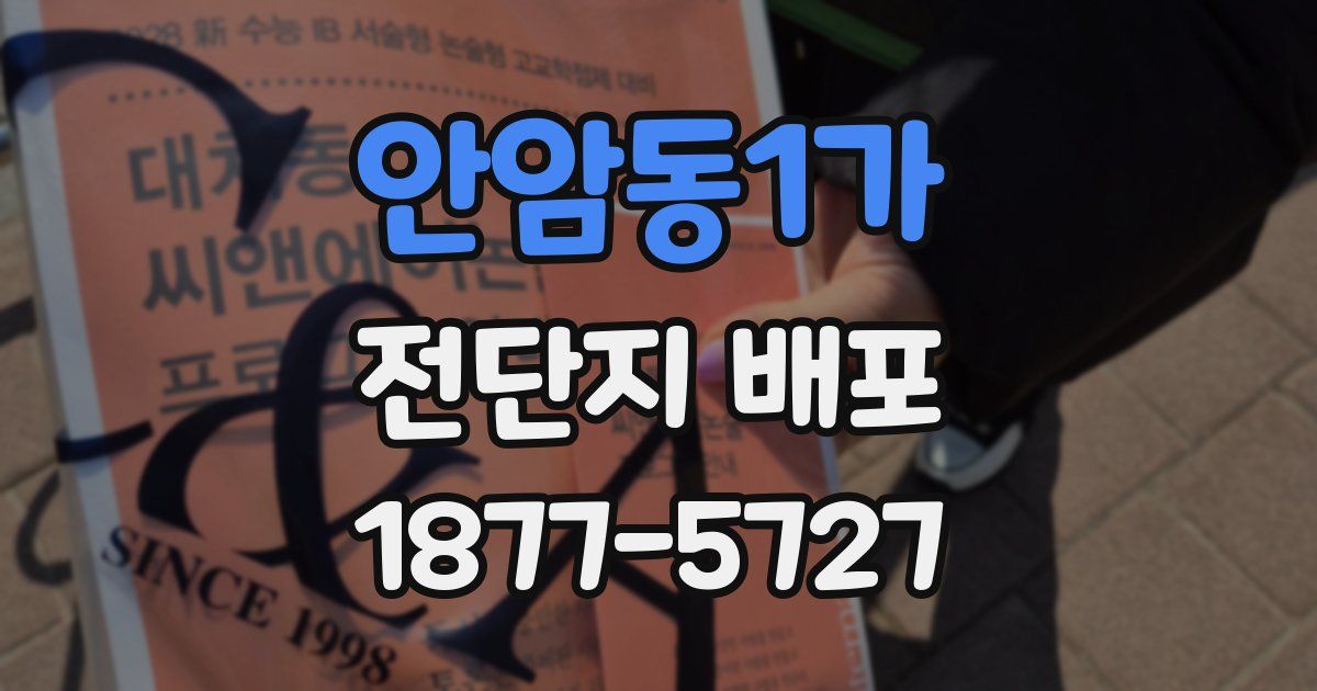안암동1가 전단지 배포