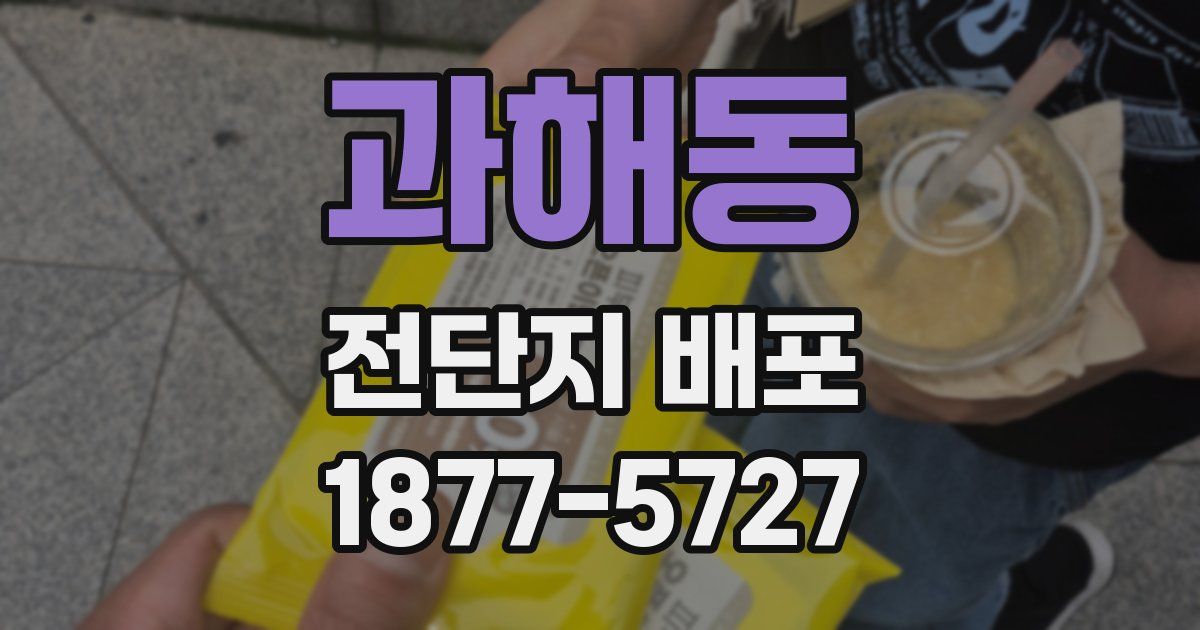 과해동 전단지 배포