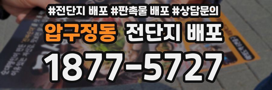 압구정동 전단지 배포