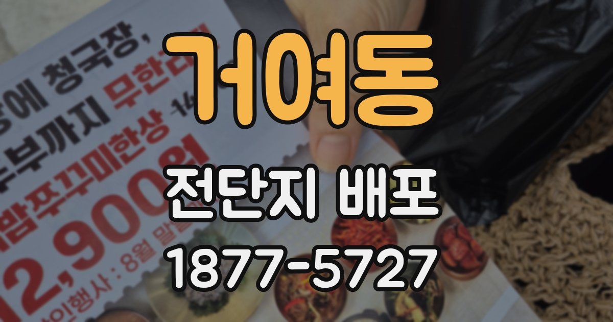 거여동 전단지 배포