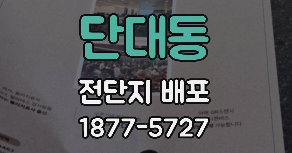 단대동 전단지 배포
