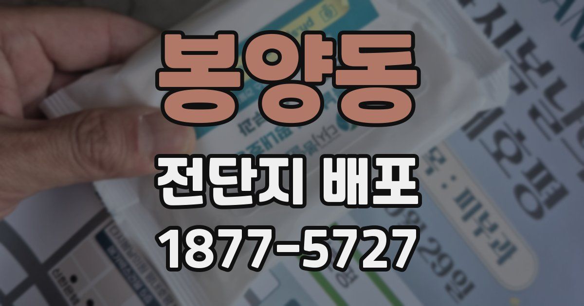 봉양동 전단지 배포