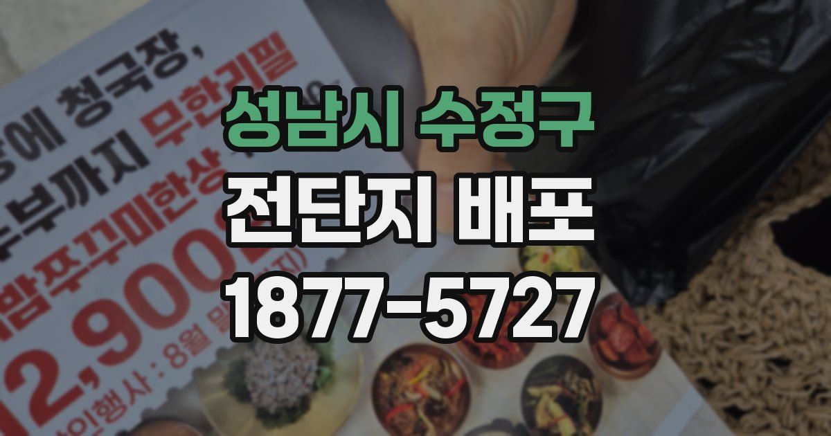 성남시 수정구 전단지 배포