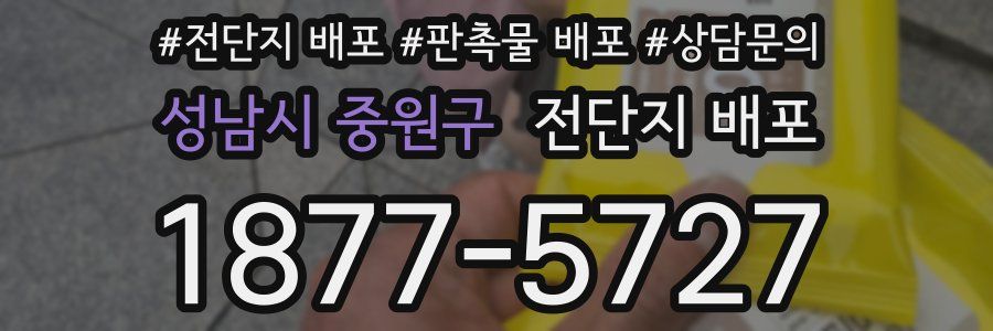 성남시 중원구 전단지 배포