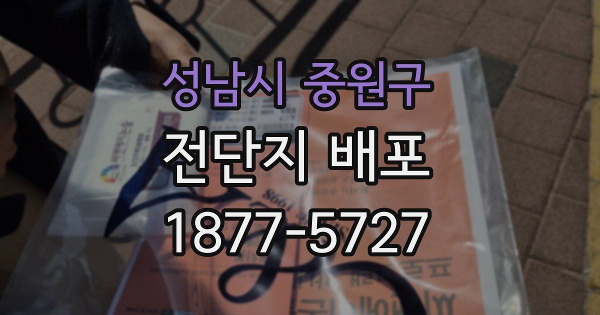 성남시 중원구 전단지 배포