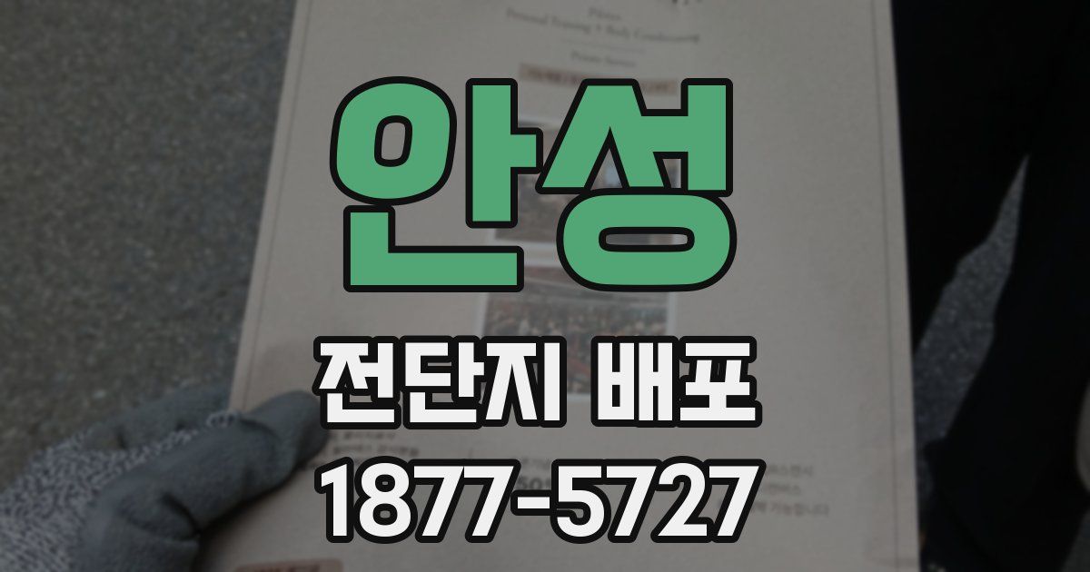 안성 전단지 배포