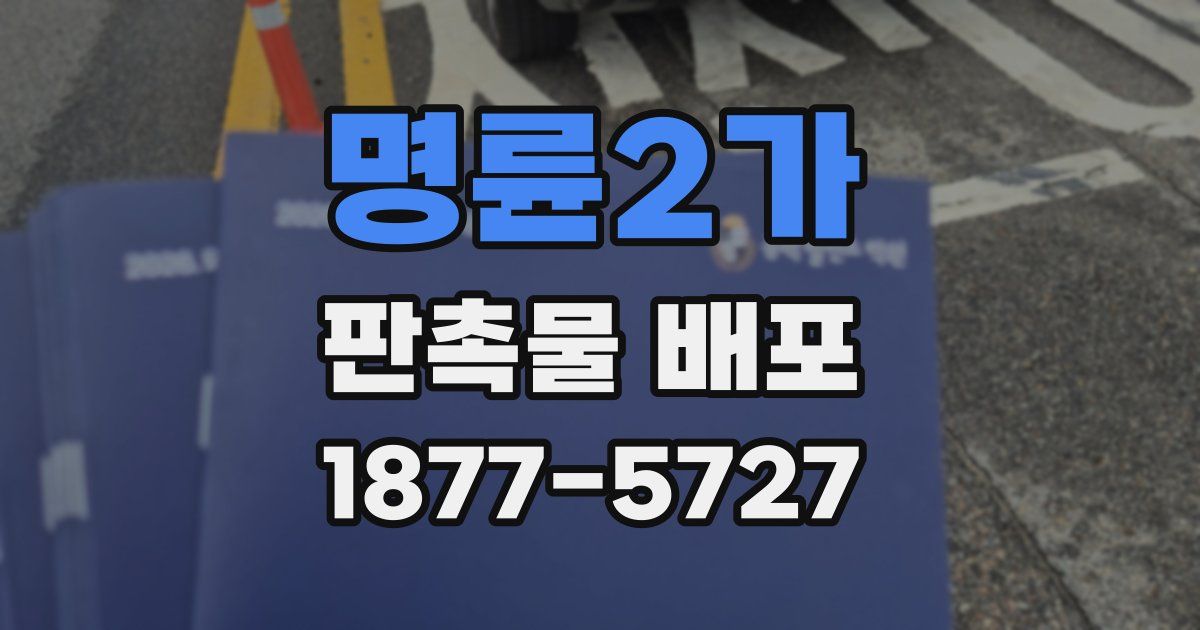 명륜2가 판촉물 배포