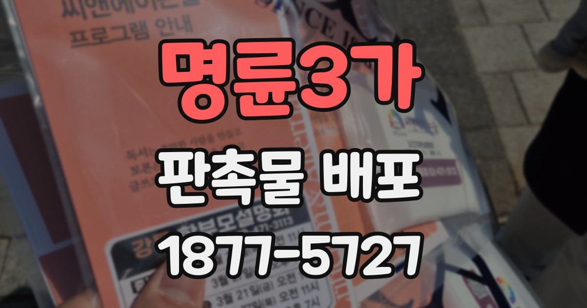 명륜3가 판촉물 배포
