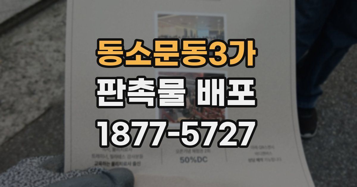 동소문동3가 판촉물 배포