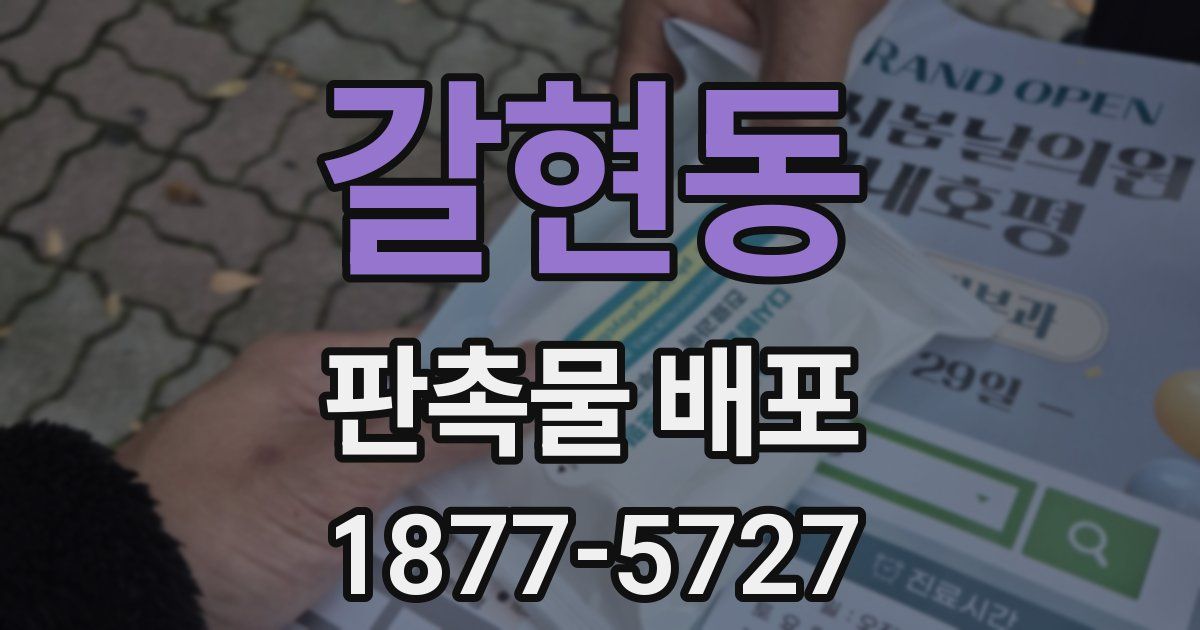 갈현동 판촉물 배포