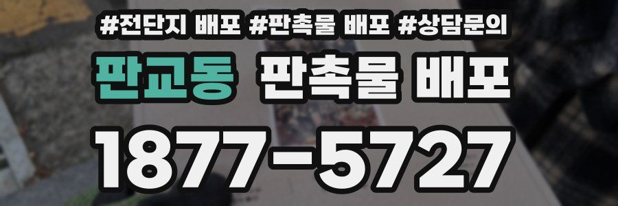 판교동 판촉물 배포