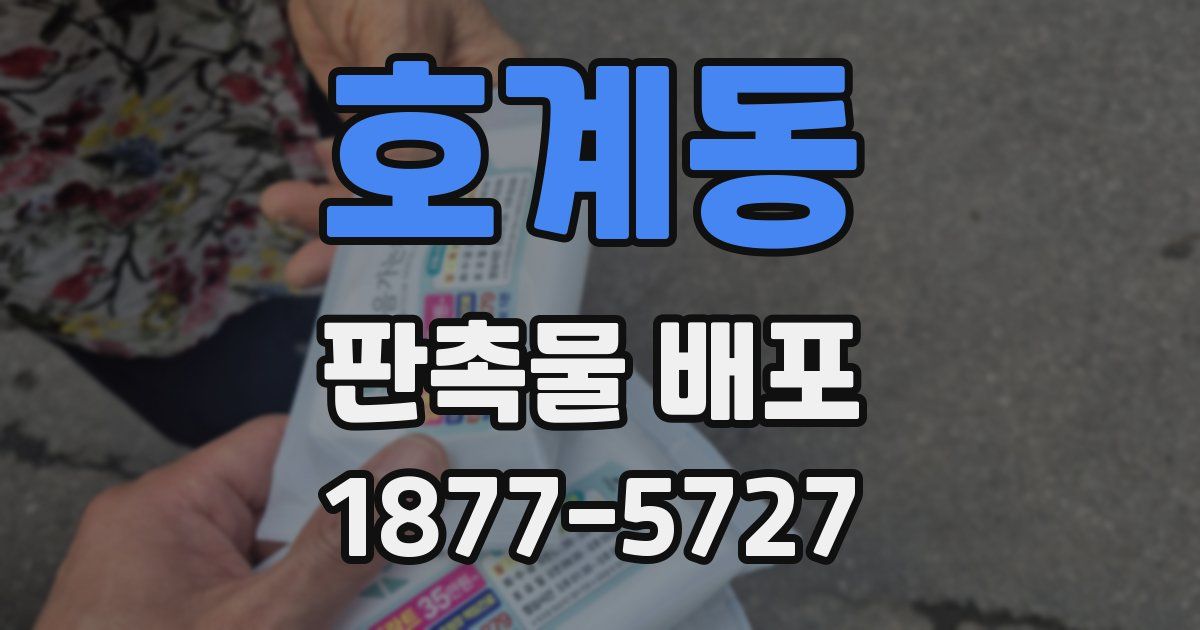 호계동 판촉물 배포