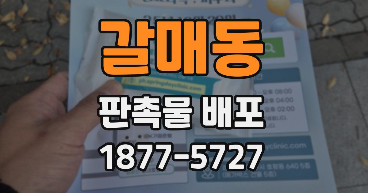 갈매동 판촉물 배포