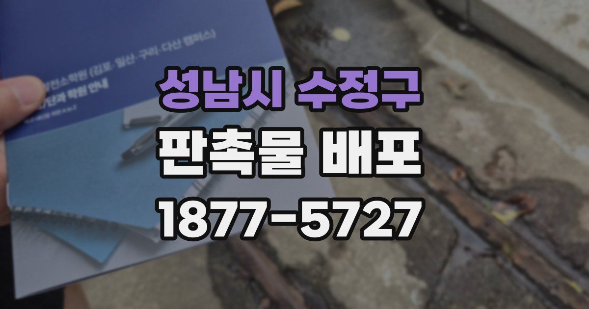 성남시 수정구 판촉물 배포
