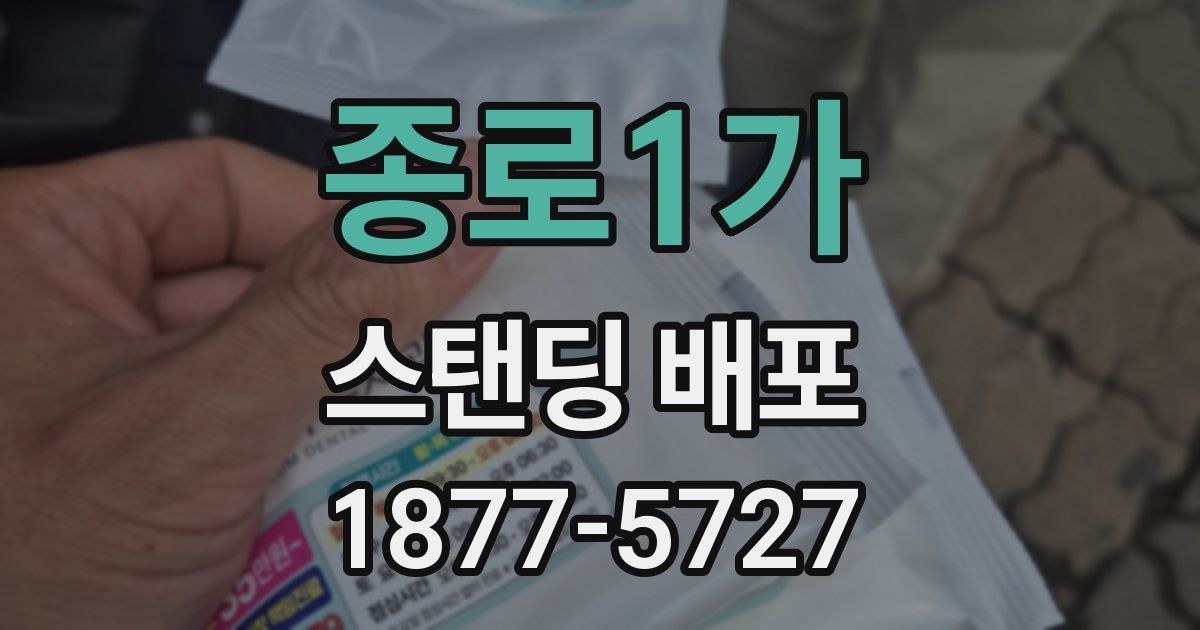 종로1가 스탠딩 배포