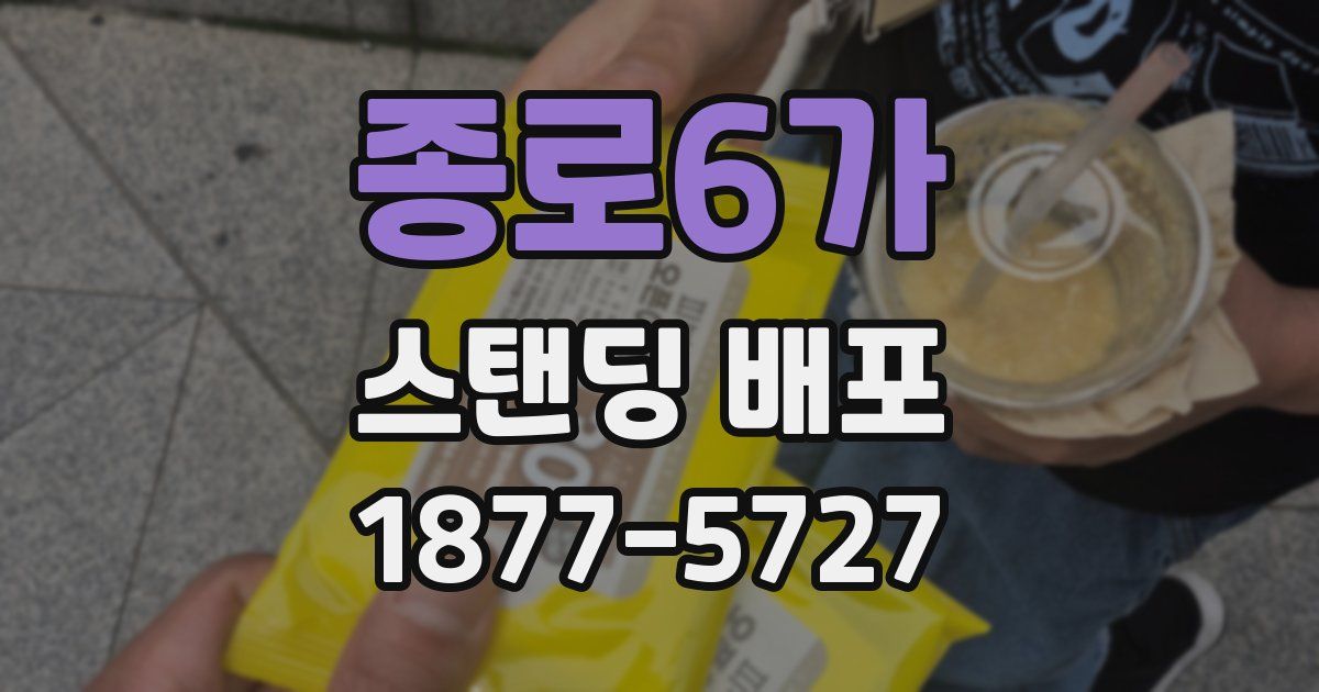 종로6가 스탠딩 배포