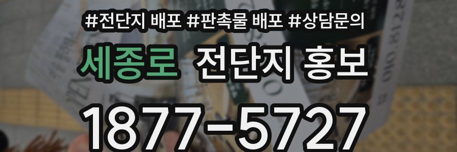 세종로 전단지 홍보