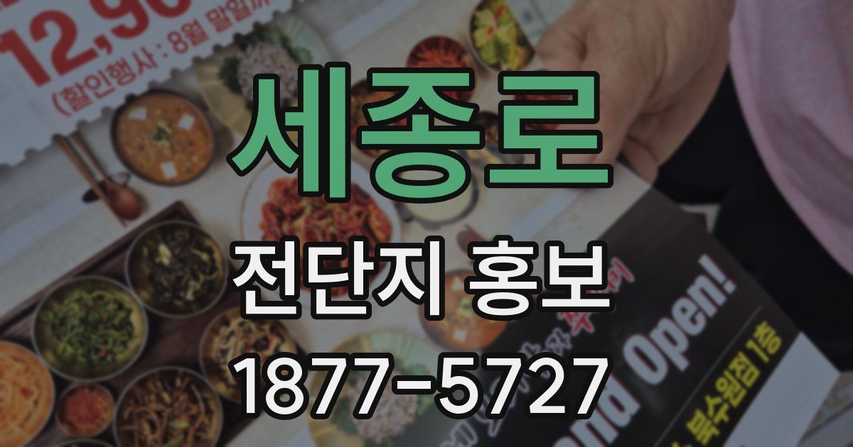 세종로 전단지 홍보