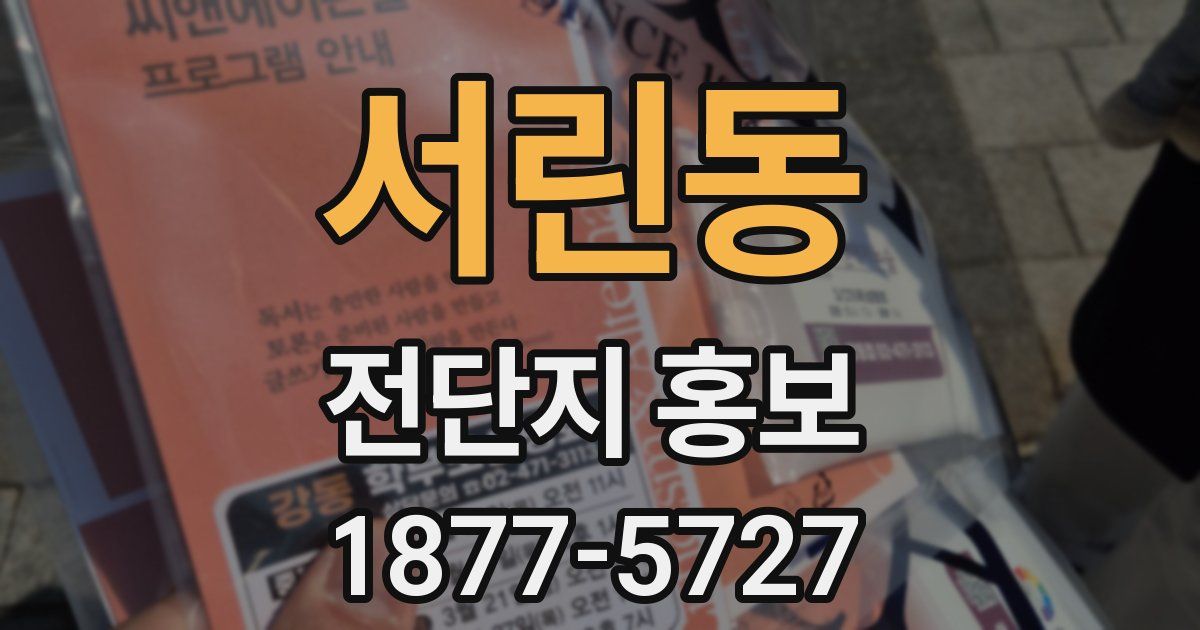서린동 전단지 홍보