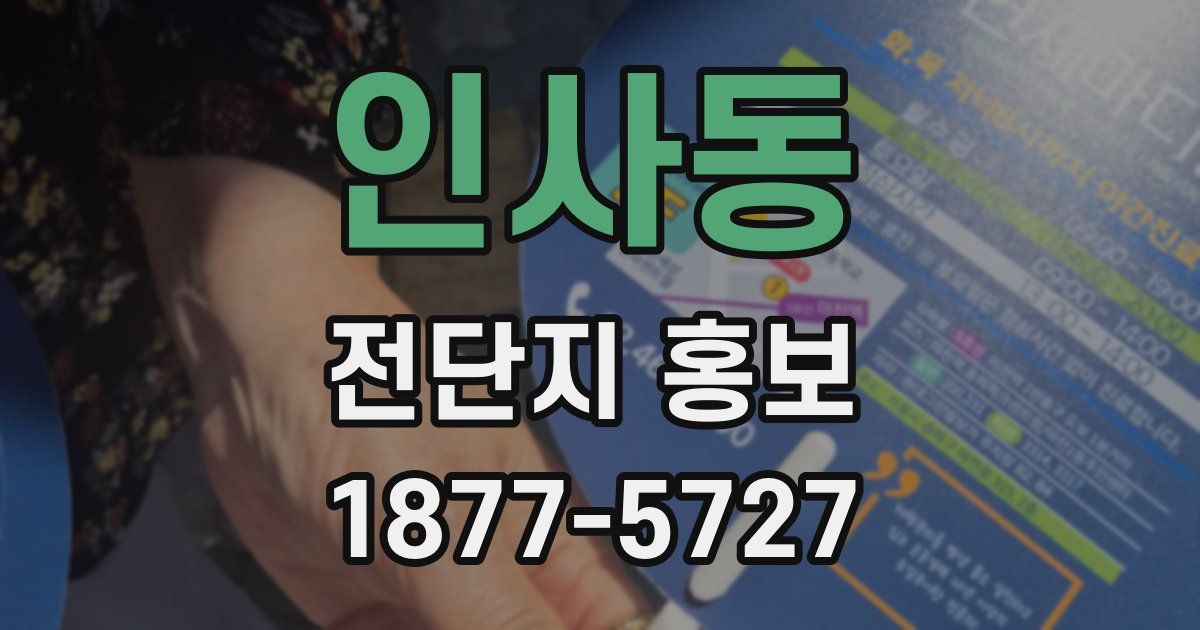 인사동 전단지 홍보
