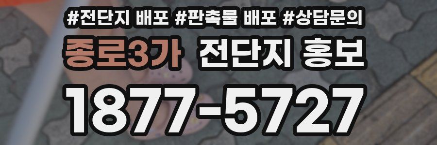 종로3가 전단지 홍보