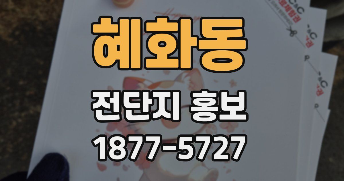 혜화동 전단지 홍보