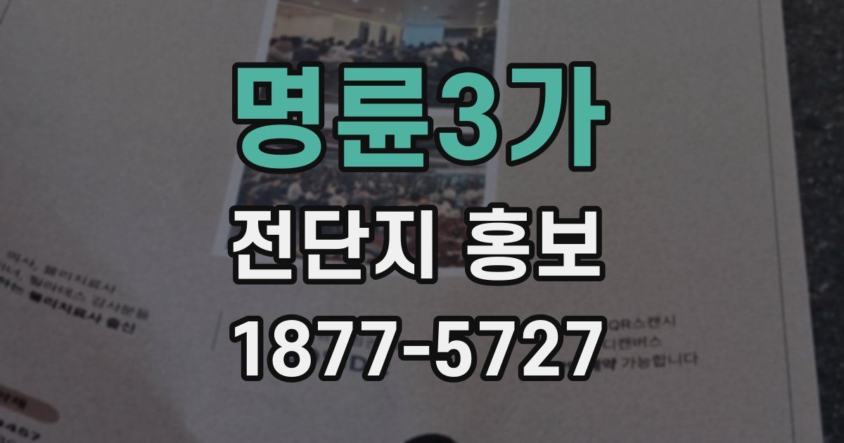 명륜3가 전단지 홍보