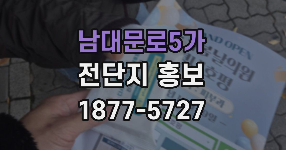 남대문로5가 전단지 홍보