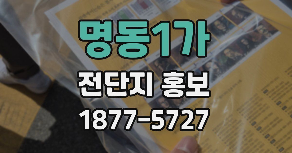 명동1가 전단지 홍보